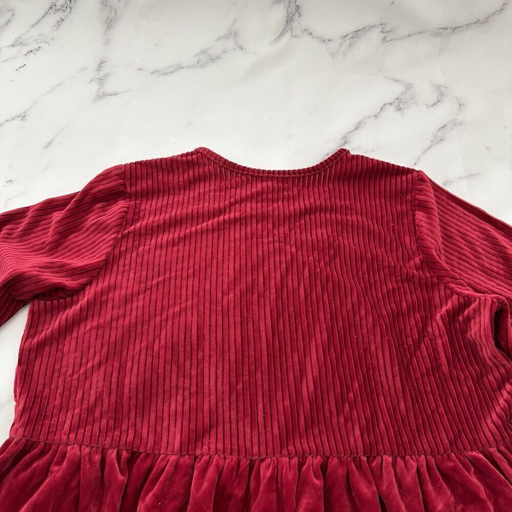 Chelsea Studio Womens Vintage 90s Velvet Maxi Dress Size M Red Ribbed Pockets - Picture 8 of 10